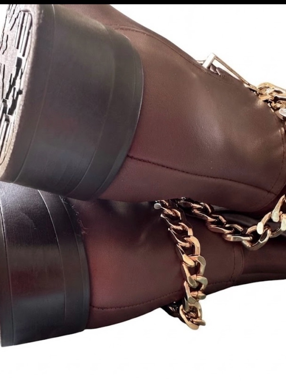 Aqua Riley Brown Leather knee high Riding Boots - Women - Picture 3 of 8